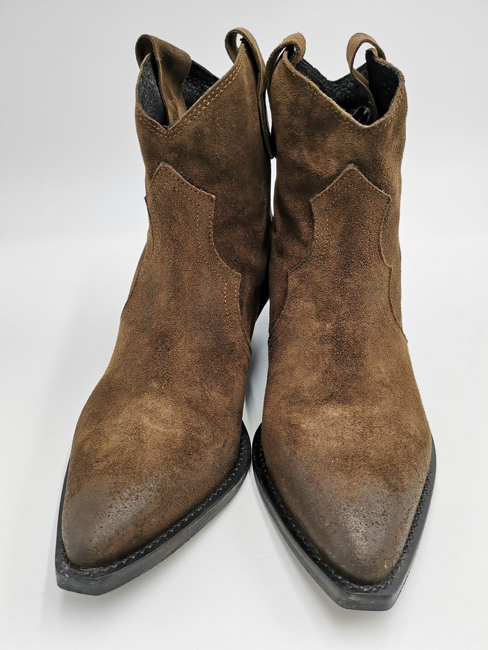 boots effet santiag couleur taupe