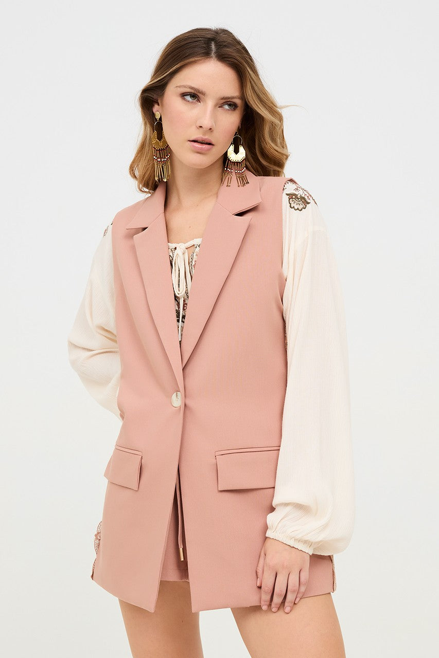 Blazer sans fashion manche femme zara