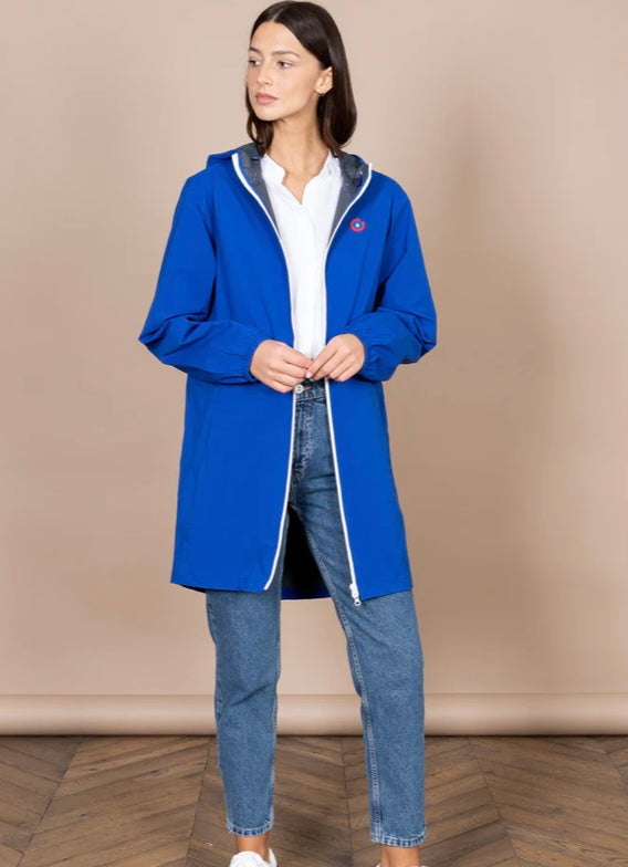 imperméable bleu roi pour femme 